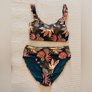 Senita Athletics Women’s high waisted ruffle swimsuit